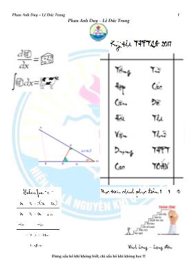 Một số bài ôn tập môn Toán lớp 12